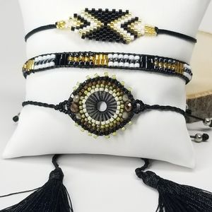NEW Miyuki Beads 3 Pcs Set Evil Eye Bracelet NEW